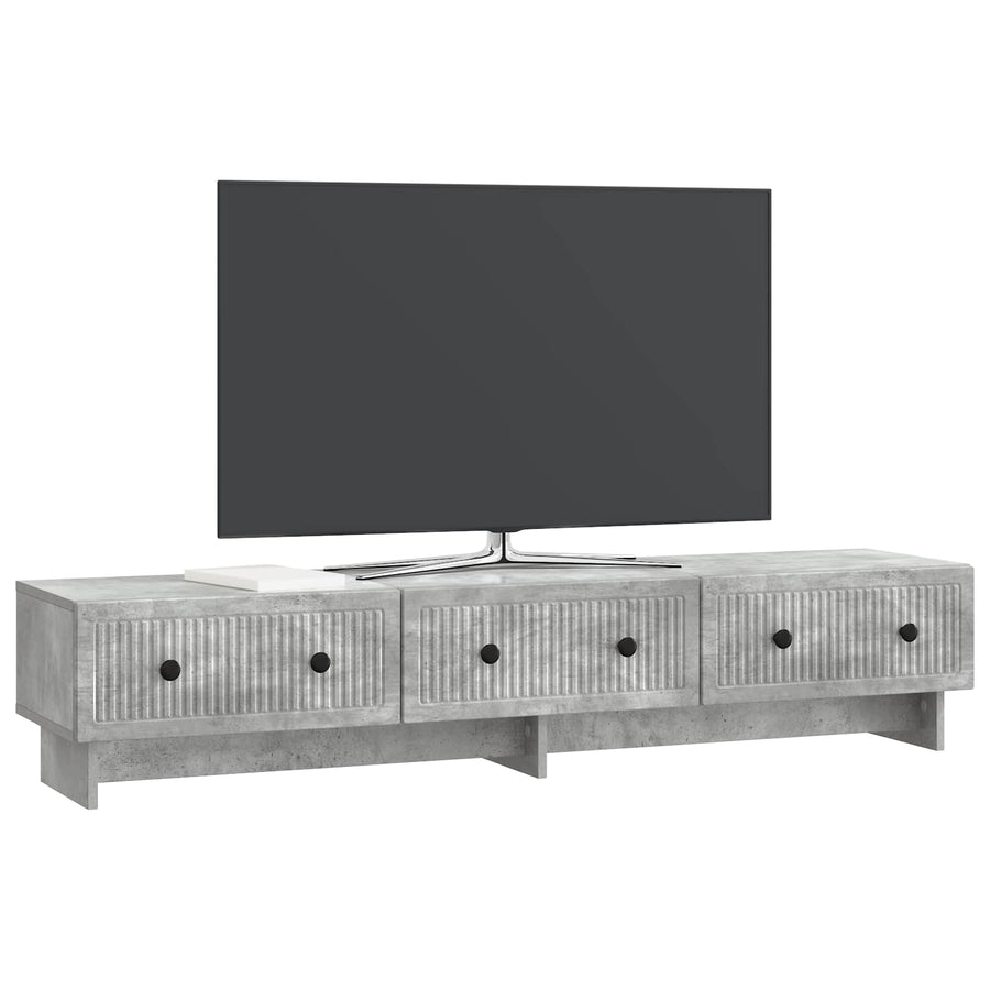 TV-kast met lade Betongrijs 147 x 34,5 x 30 cm Bewerkt hout