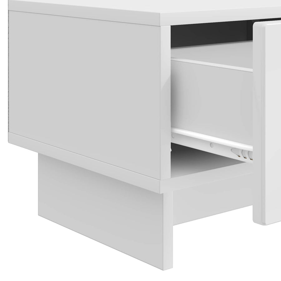 TV-kast met lade Hoogglans Wit 147 x 34,5 x 30 cm Bewerkt hout