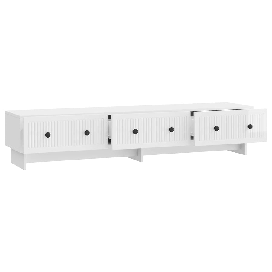 TV-kast met lade Hoogglans Wit 147 x 34,5 x 30 cm Bewerkt hout