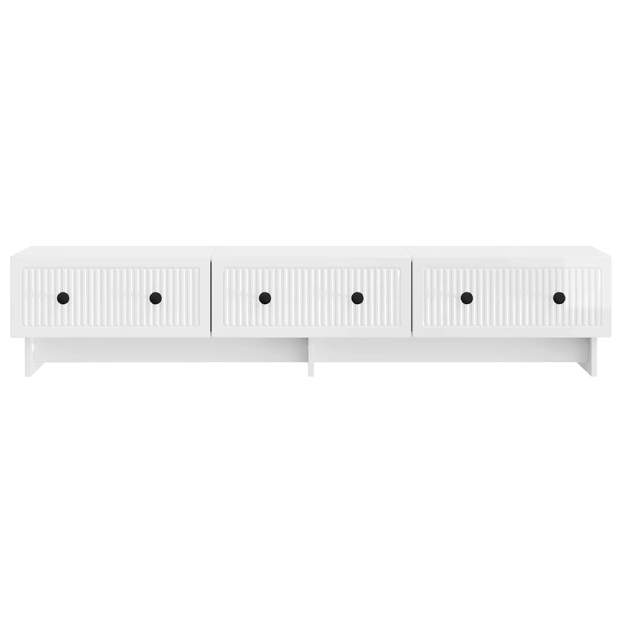 TV-kast met lade Hoogglans Wit 147 x 34,5 x 30 cm Bewerkt hout