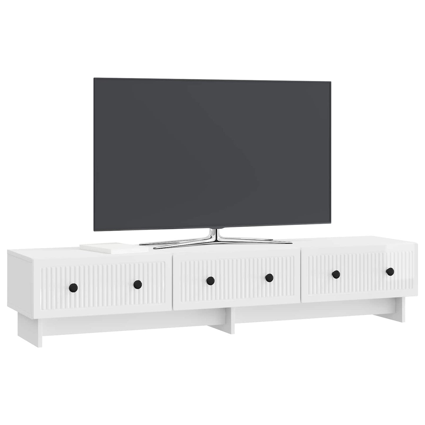 TV-kast met lade Hoogglans Wit 147 x 34,5 x 30 cm Bewerkt hout