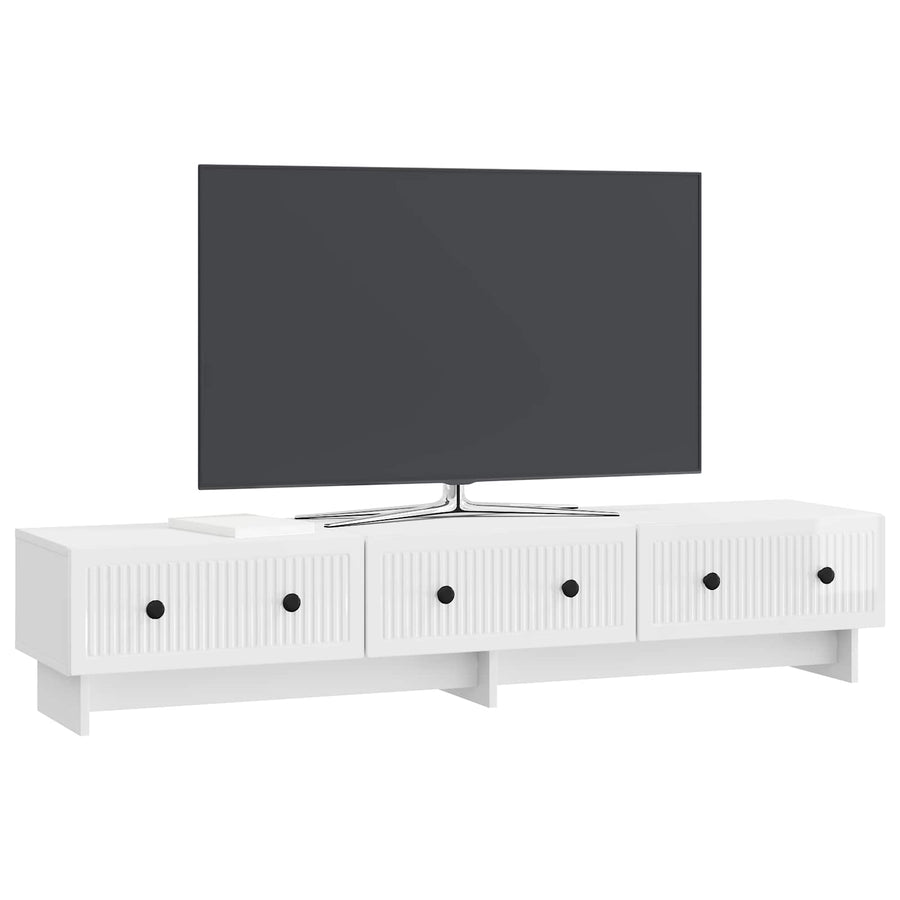 TV-kast met lade Hoogglans Wit 147 x 34,5 x 30 cm Bewerkt hout