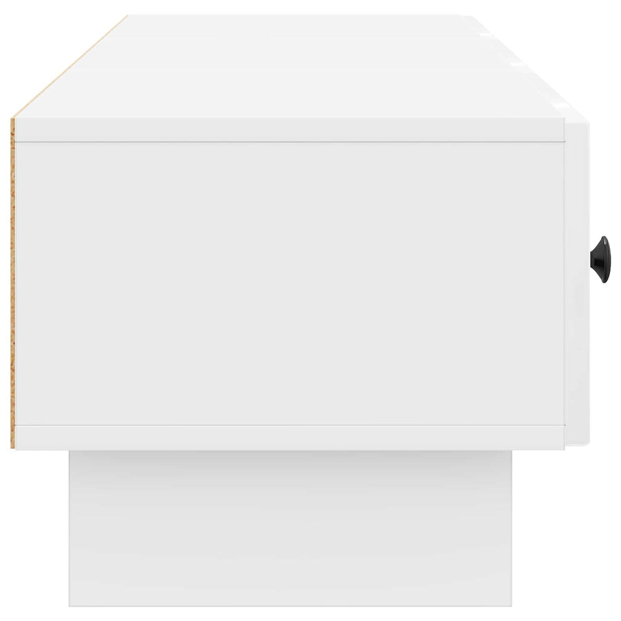 TV-kast met lade Hoogglans Wit 147 x 34,5 x 30 cm Bewerkt hout