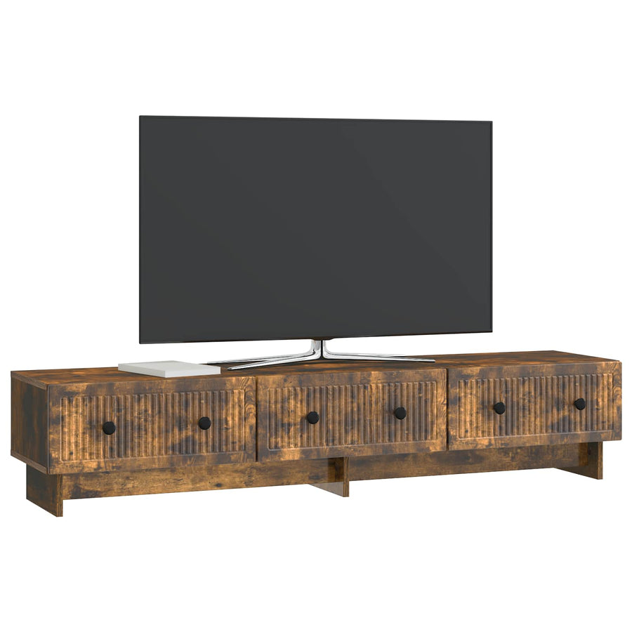 TV-kast met lade Gerookt eiken 147 x 34,5 x 30 cm Bewerkt hout
