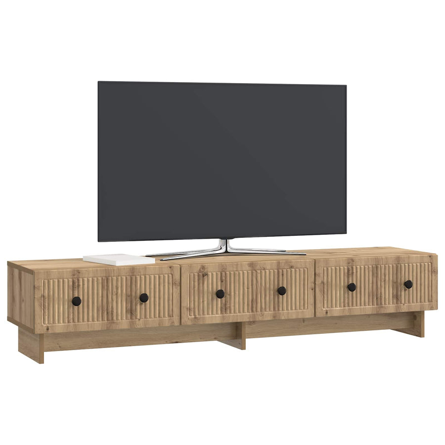 TV-kast Artisanaal eiken 147 x 34,5 x 30 cm Bewerkt hout