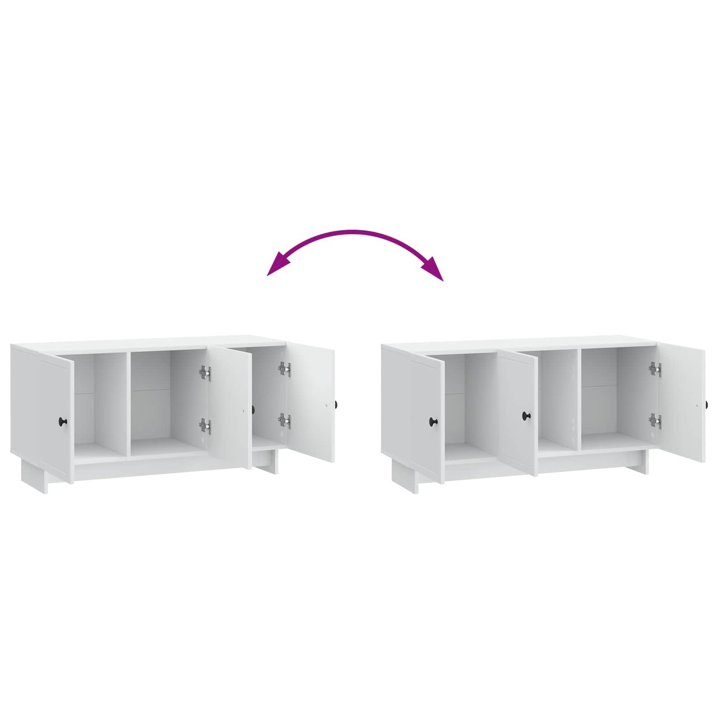TV-kast Wit 99 x 34,5 x 50 cm Bewerkt hout