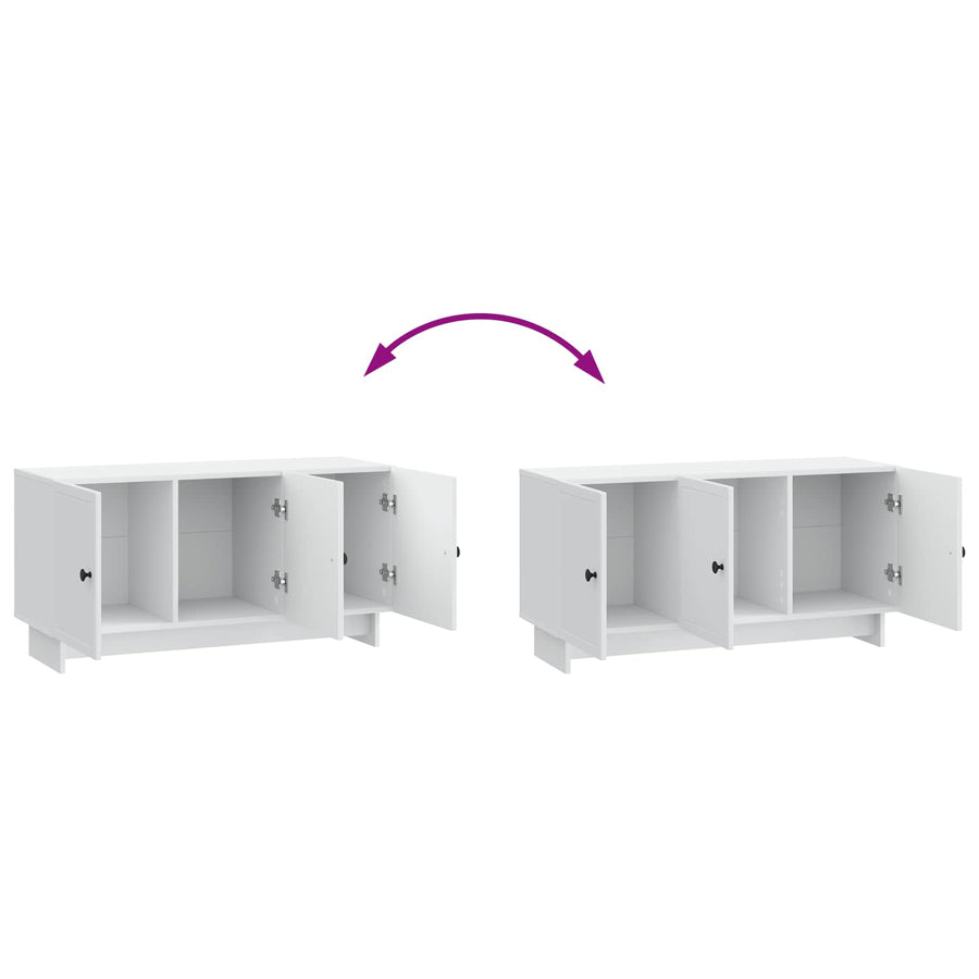 TV-kast Wit 99 x 34,5 x 50 cm Bewerkt hout