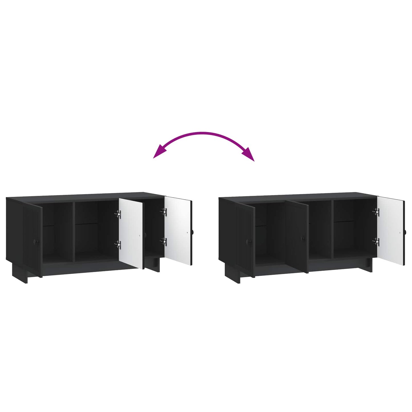 TV-kast Zwart 99 x 34,5 x 50 cm Bewerkt hout