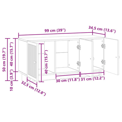 TV-kast Zwart 99 x 34,5 x 50 cm Bewerkt hout