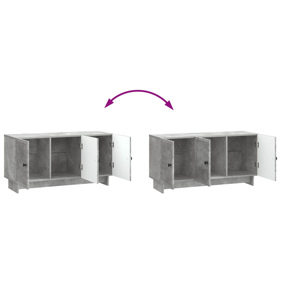 TV-kast Betongrijs 99 x 34,5 x 50 cm Bewerkt hout
