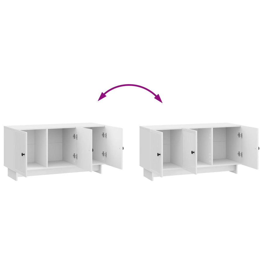 TV-kast Hoogglans Wit 99 x 34,5 x 50 cm Bewerkt hout