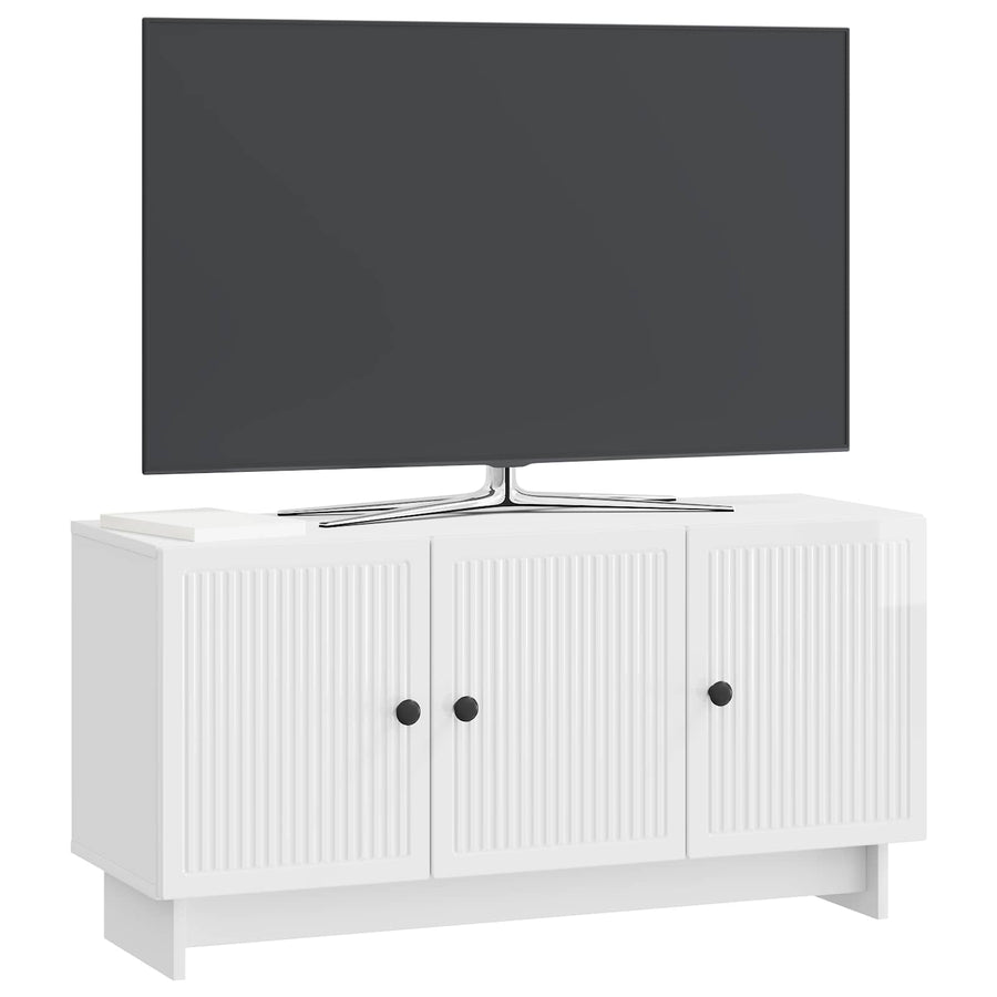 TV-kast Hoogglans Wit 99 x 34,5 x 50 cm Bewerkt hout
