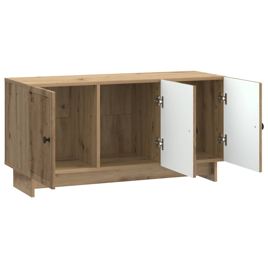 TV-kast Artisanaal eiken 99 x 34,5 x 50 cm Bewerkt hout