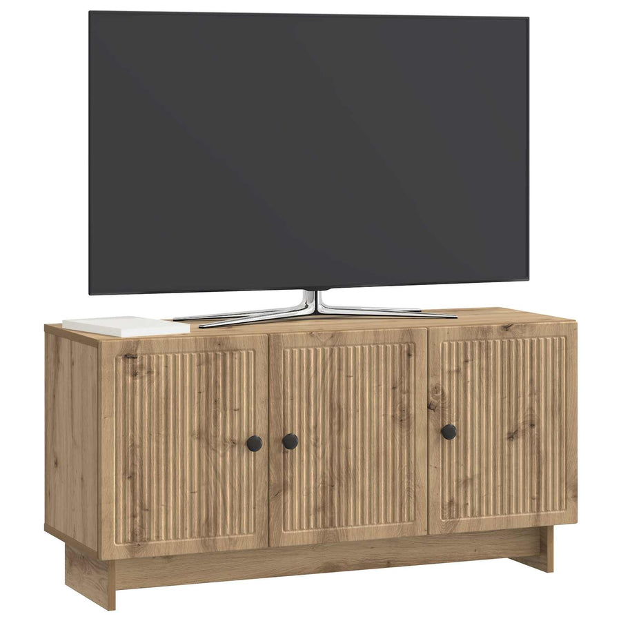 TV-kast Artisanaal eiken 99 x 34,5 x 50 cm Bewerkt hout