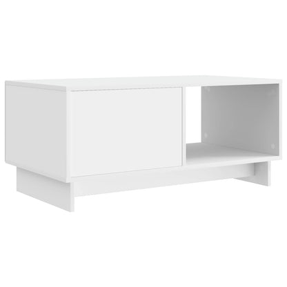 Salontafel Wit 90 x 50 x 40 cm Bewerkt hout