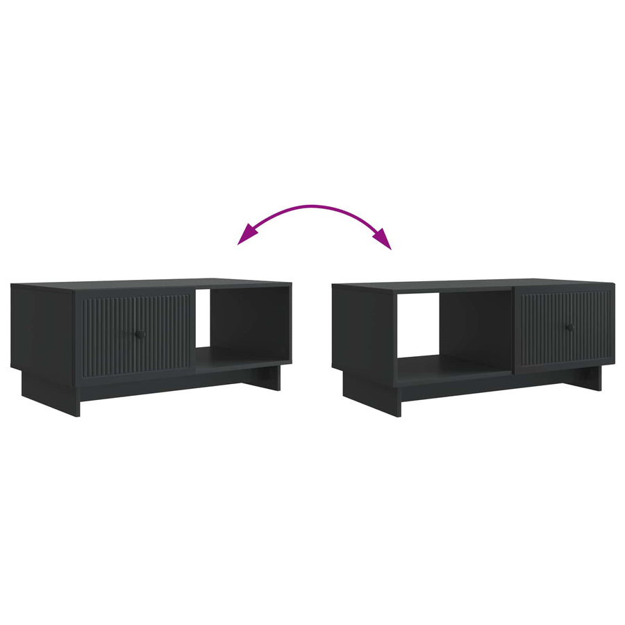 Salontafel Zwart 90 x 50 x 40 cm Bewerkt hout