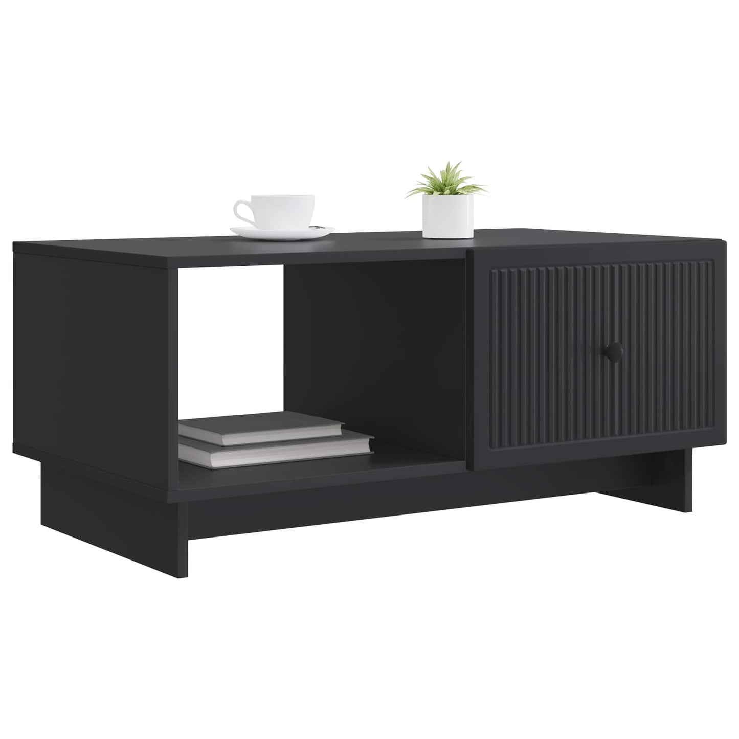 Salontafel Zwart 90 x 50 x 40 cm Bewerkt hout
