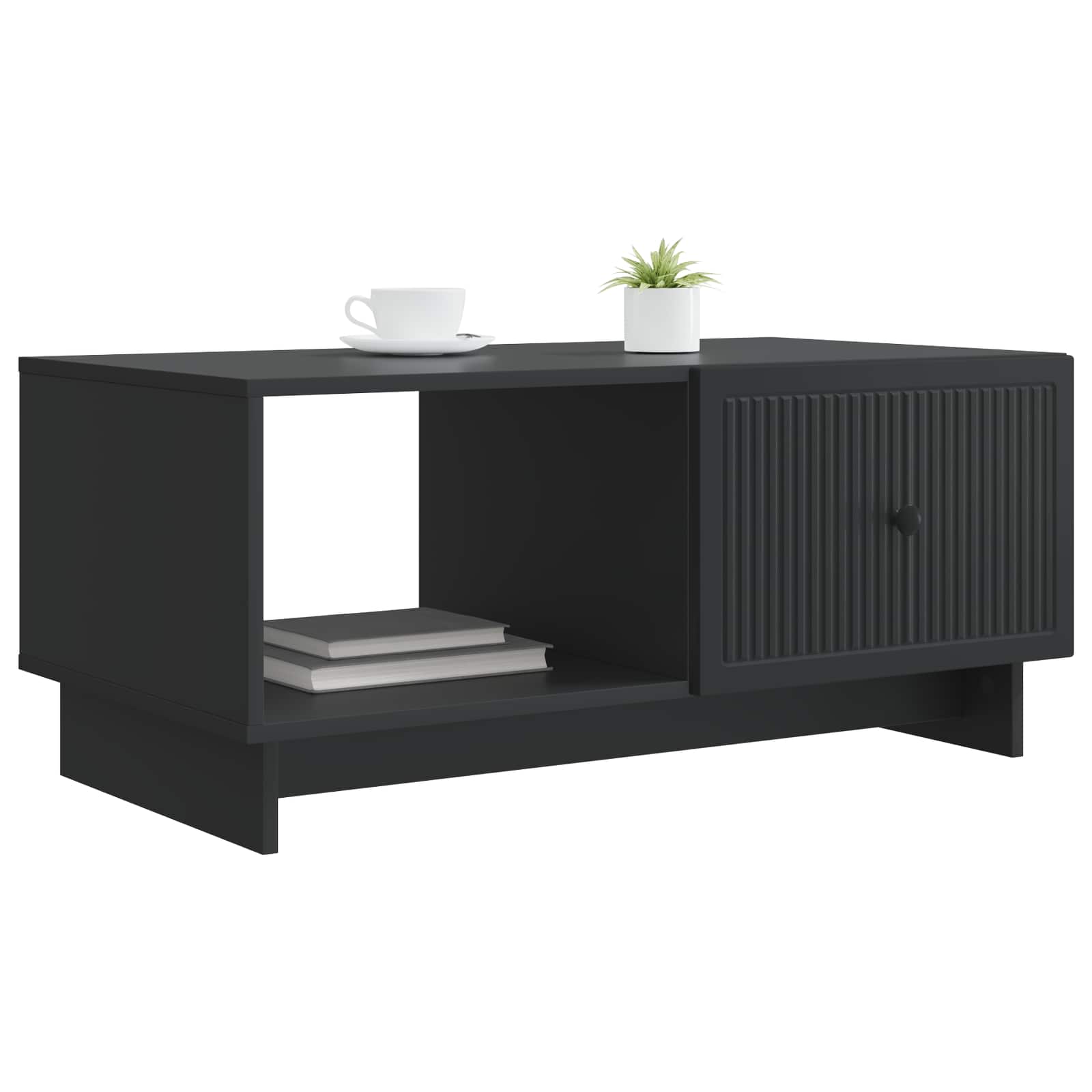 Salontafel Zwart 90 x 50 x 40 cm Bewerkt hout