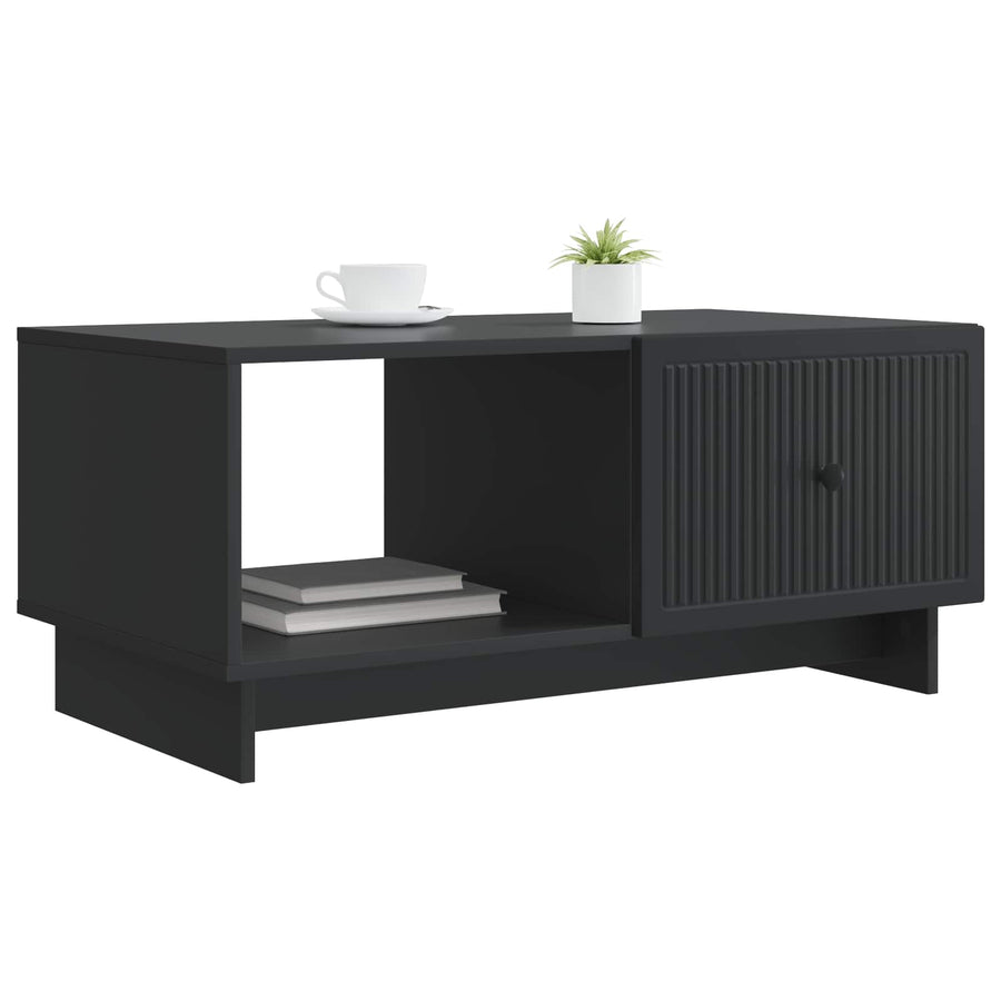 Salontafel Zwart 90 x 50 x 40 cm Bewerkt hout