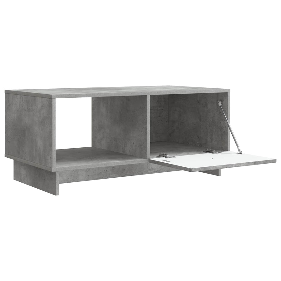Salontafel Betongrijs 90 x 50 x 40 cm Bewerkt hout