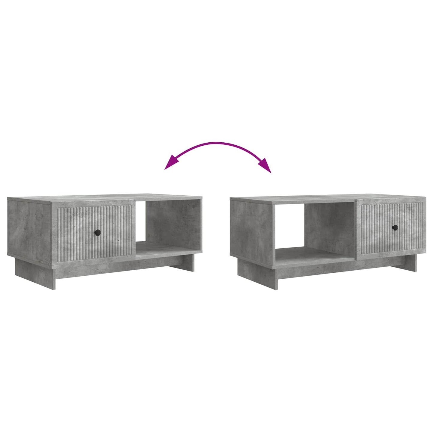Salontafel Betongrijs 90 x 50 x 40 cm Bewerkt hout