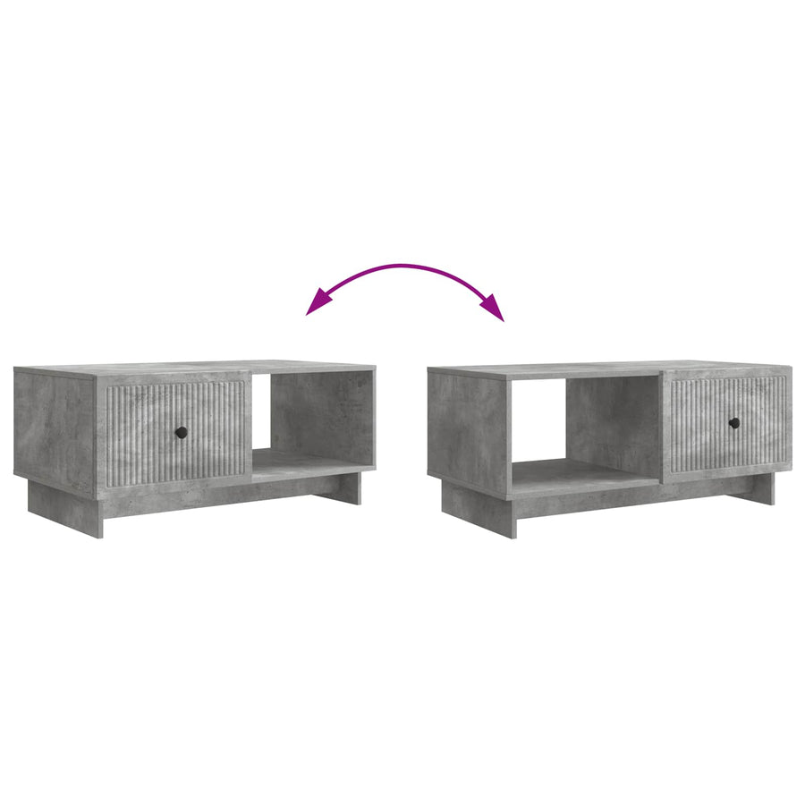 Salontafel Betongrijs 90 x 50 x 40 cm Bewerkt hout