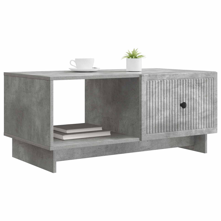 Salontafel Betongrijs 90 x 50 x 40 cm Bewerkt hout