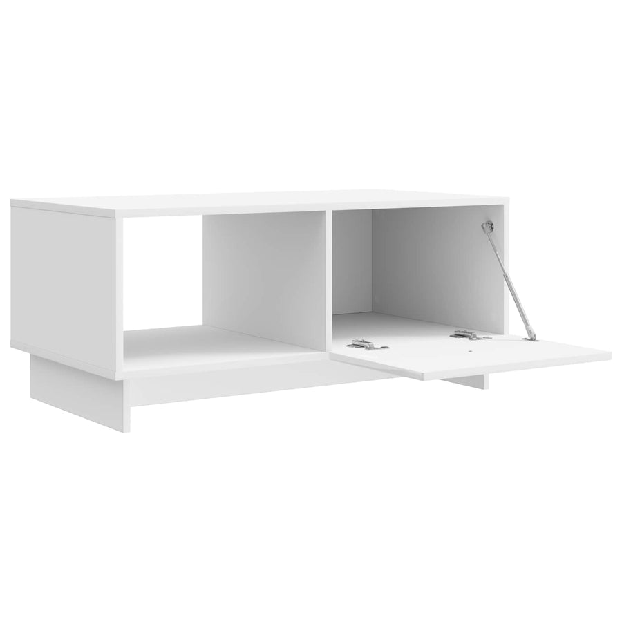 Salontafel Hoogglans Wit 90 x 50 x 40 cm Bewerkt hout