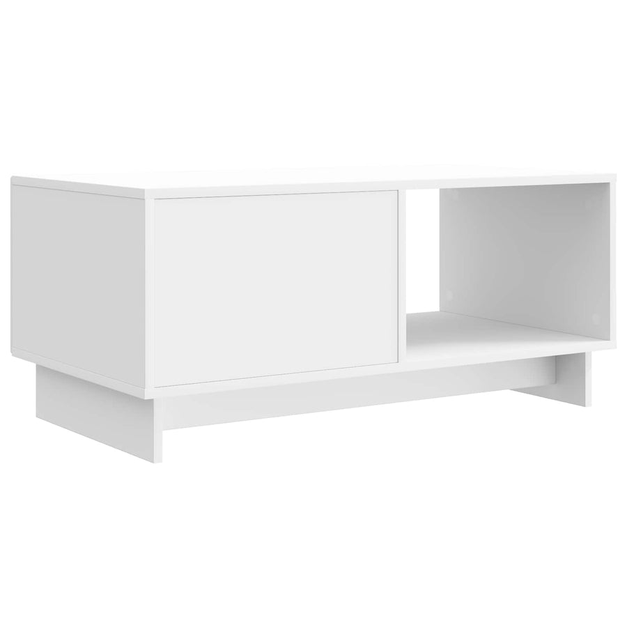 Salontafel Hoogglans Wit 90 x 50 x 40 cm Bewerkt hout