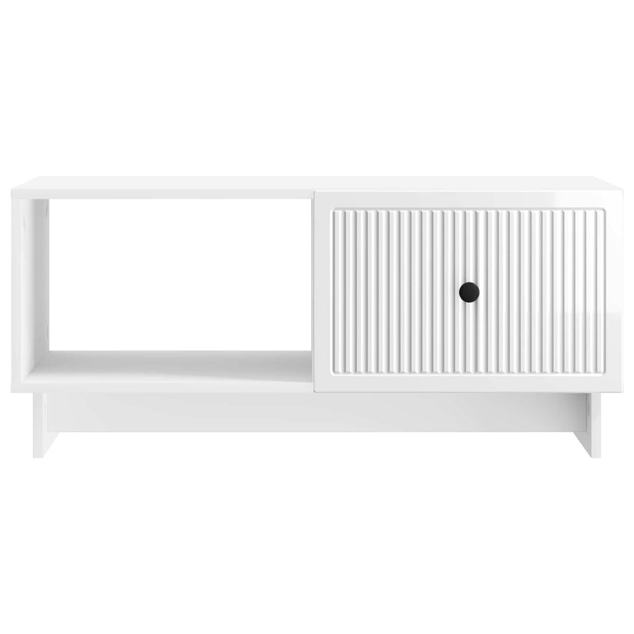 Salontafel Hoogglans Wit 90 x 50 x 40 cm Bewerkt hout