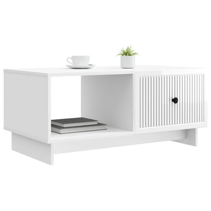 Salontafel Hoogglans Wit 90 x 50 x 40 cm Bewerkt hout