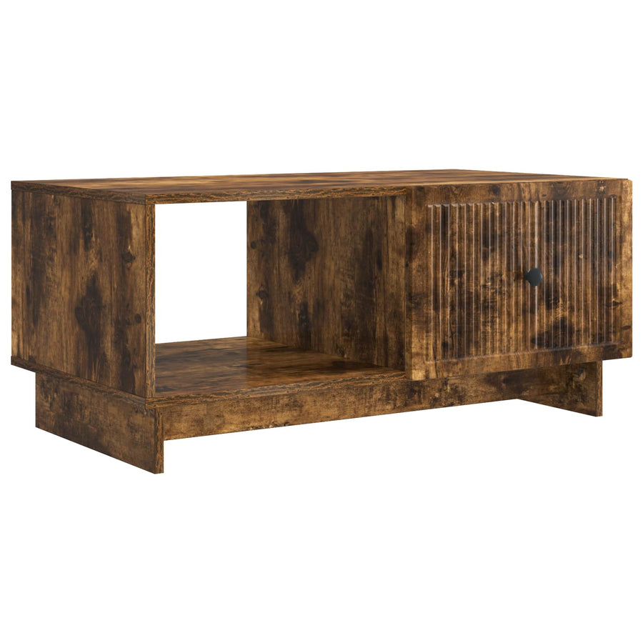 Salontafel Gerookt eiken 90 x 50 x 40 cm Bewerkt hout