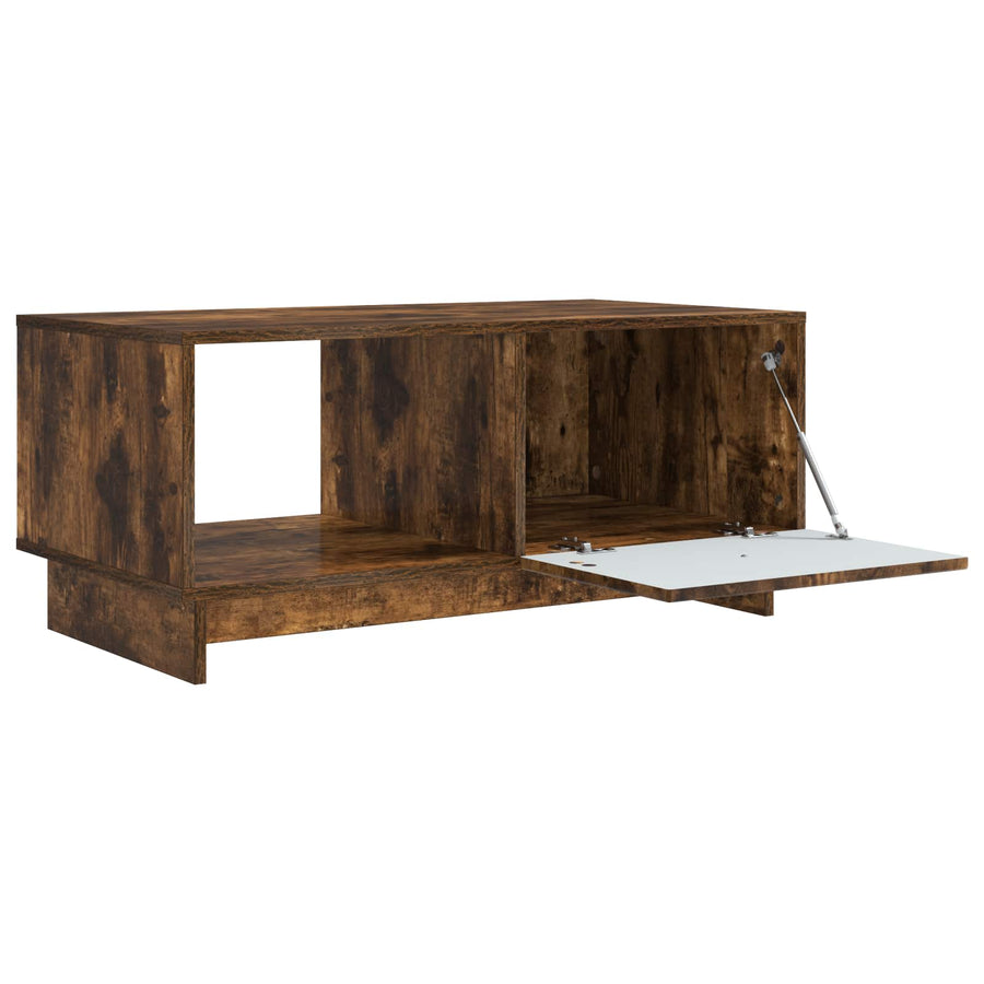 Salontafel Gerookt eiken 90 x 50 x 40 cm Bewerkt hout