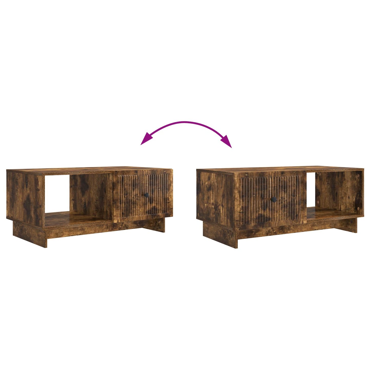Salontafel Gerookt eiken 90 x 50 x 40 cm Bewerkt hout