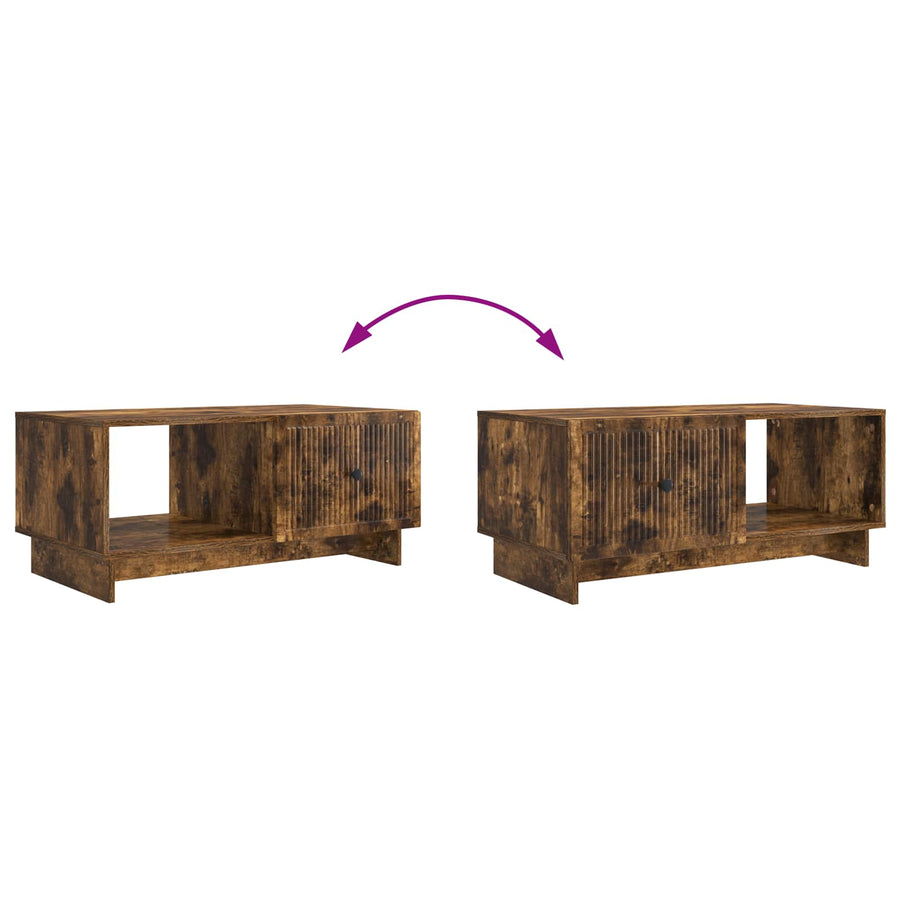 Salontafel Gerookt eiken 90 x 50 x 40 cm Bewerkt hout