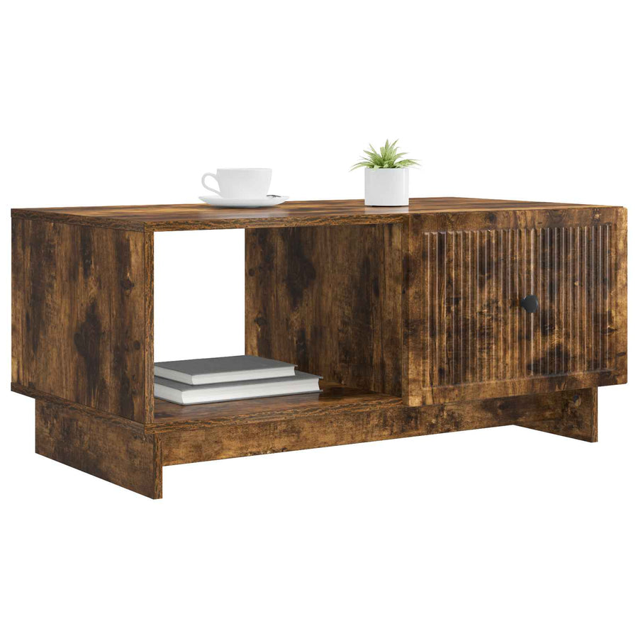 Salontafel Gerookt eiken 90 x 50 x 40 cm Bewerkt hout