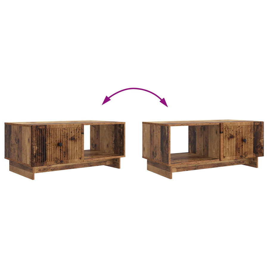 Salontafel Oud hout 90 x 50 x 40 cm Bewerkt hout