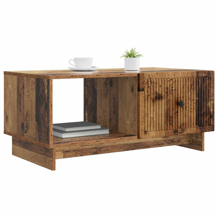 Salontafel Oud hout 90 x 50 x 40 cm Bewerkt hout