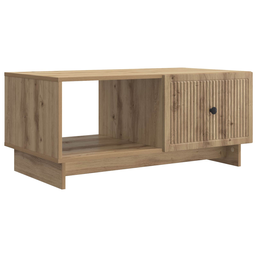 Salontafel Artisanaal eiken 90 x 50 x 40 cm Bewerkt hout