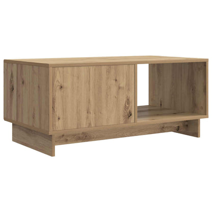 Salontafel Artisanaal eiken 90 x 50 x 40 cm Bewerkt hout