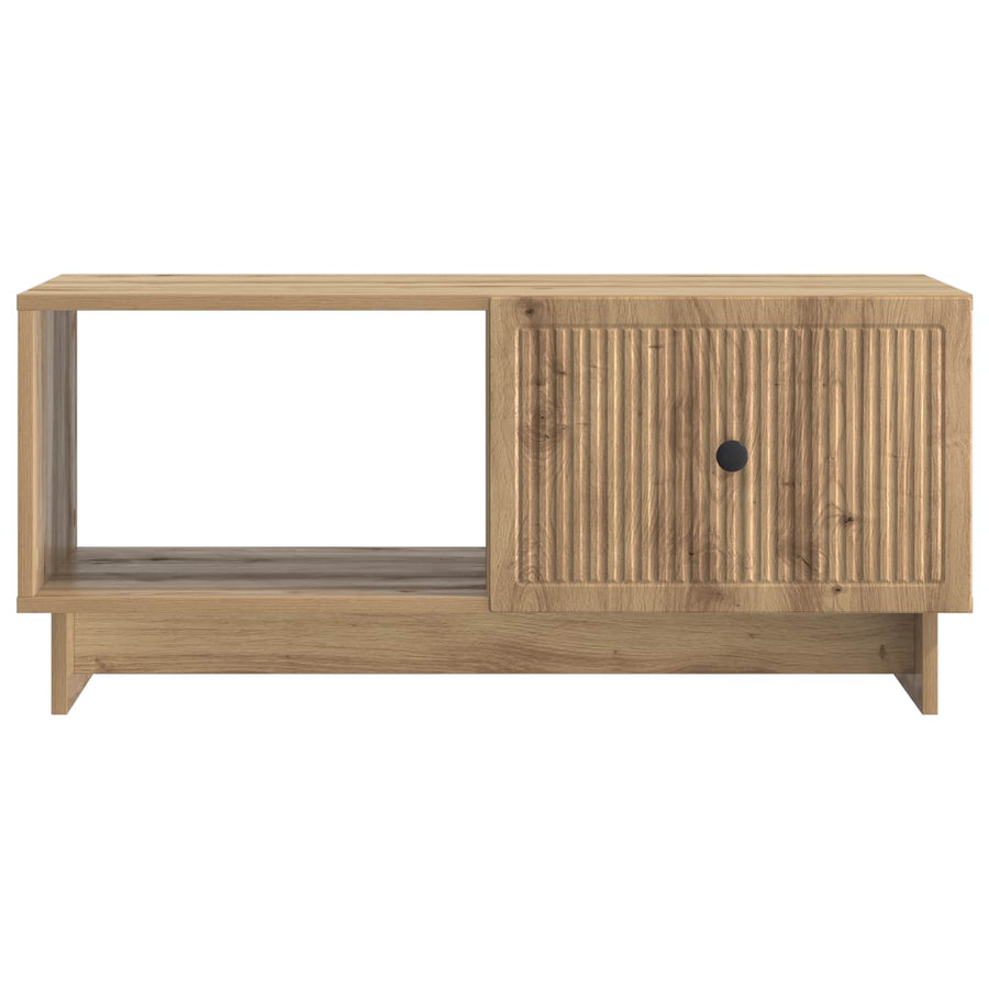 Salontafel Artisanaal eiken 90 x 50 x 40 cm Bewerkt hout