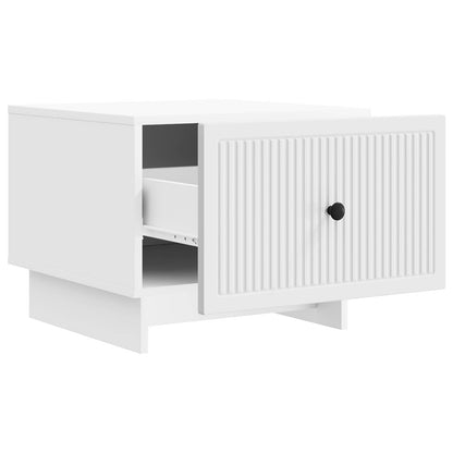 Salontafel met lade Wit 49 x 50 x 40 cm Bewerkt hout