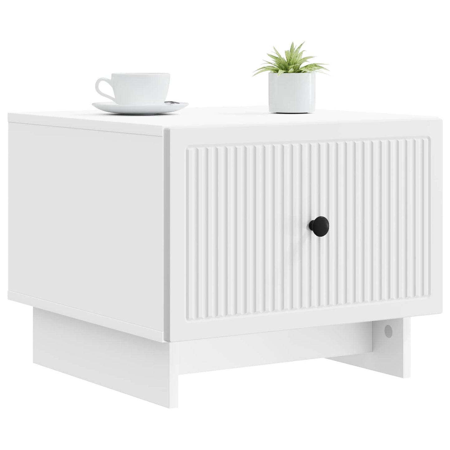 Salontafel met lade Wit 49 x 50 x 40 cm Bewerkt hout
