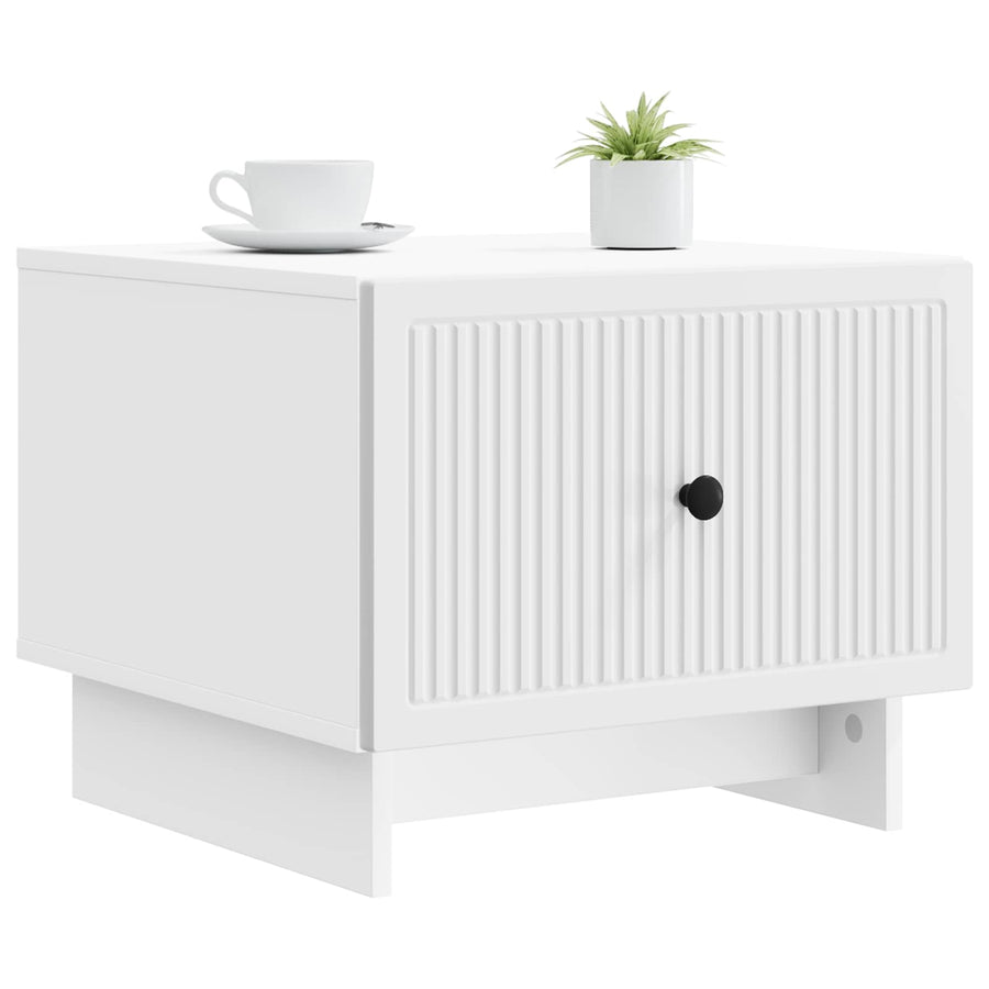 Salontafel met lade Wit 49 x 50 x 40 cm Bewerkt hout