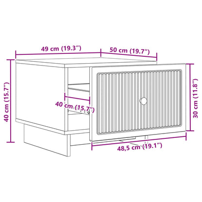 Salontafel met lade Wit 49 x 50 x 40 cm Bewerkt hout