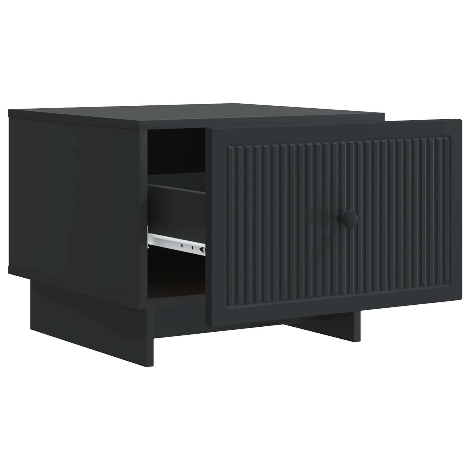 Salontafel met lade Zwart 49 x 50 x 40 cm Bewerkt hout