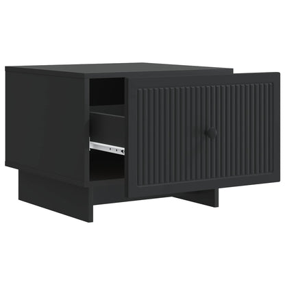 Salontafel met lade Zwart 49 x 50 x 40 cm Bewerkt hout