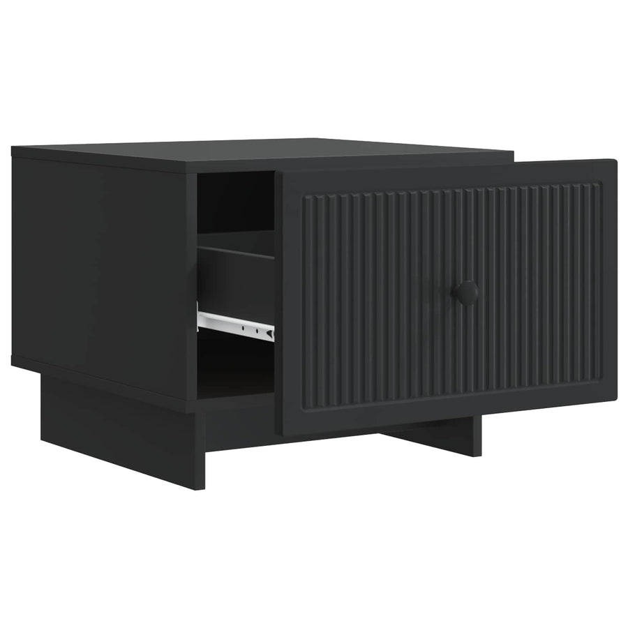 Salontafel met lade Zwart 49 x 50 x 40 cm Bewerkt hout