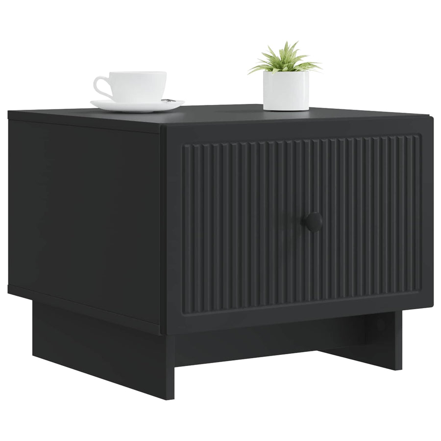 Salontafel met lade Zwart 49 x 50 x 40 cm Bewerkt hout