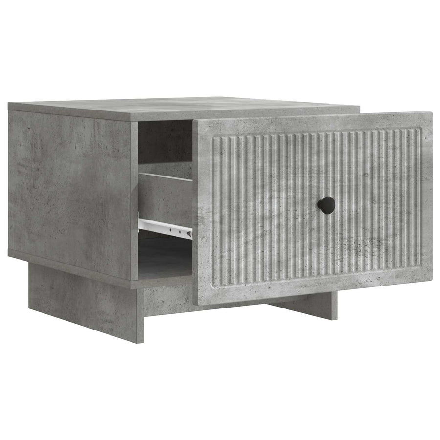 Salontafel met lade Betongrijs 49 x 50 x 40 cm Bewerkt hout